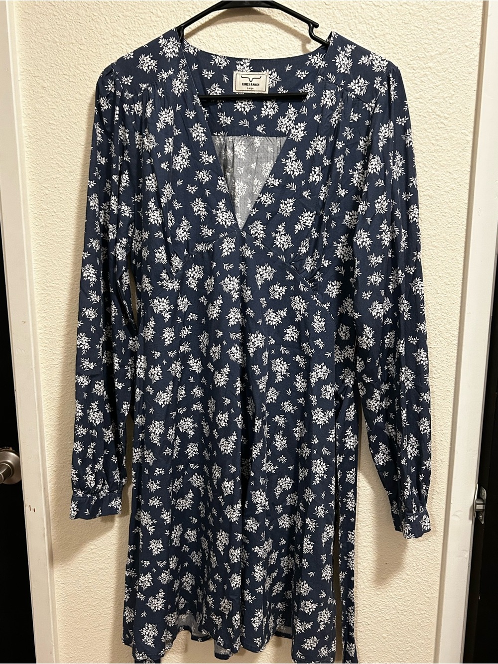 KIMES RANCH Navy Blue Floral Long Sleeve Dress